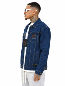 Top Quality Men's <b>Denim</b> Jacket Stylish Casual <b>Coat</b> With Strong Button Closure Front Pockets Comfortable Fit For Streetwear - Product Image 3