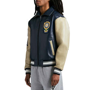 Women's Avirex Leather <b>Jackets</b> Best Embroidery Genuine Leather <b>Jacket</b> women Lapel <b>Sheepskin</b> Genuine Lambskin Varsity <b>Jackets</b> - Product Image 6