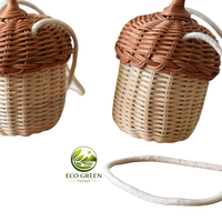 Hochet pour bébé en rotin, forme de gland, fait main, jouet en osier naturel, écologique, jouet Montessori pour nourrissons