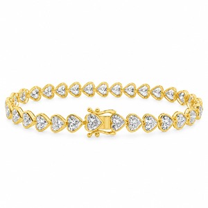 กำไลข้อมือเพชรทรงหัวใจทองคำแท้ 14K สำหรับผู้หญิง ได้รับการรับรองจาก GIA สี D เครื่องประดับแต่งงานสุดคลาสสิก - Product Image 2
