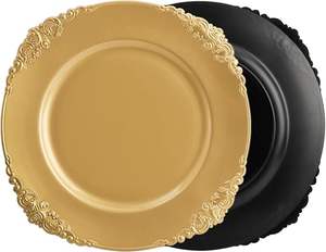 จานรองตกแต่งสวยงาม จานรองอาหารค่ำระดับพรีเมียม สำหรับงานแต่งงานและตกแต่งโต๊ะอาหารในร้านอาหาร - Product Image 4