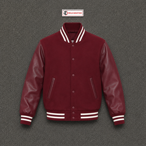SOFT MAROON CASUAL <b>JACKET</b> FOR MEN'S <b>Leather</b> Sleeves Casual Turn-down Collar Regular Fit WITH <b>WINTER</b> WARM URBAN FASHION STYLE WEA - Product Image 5