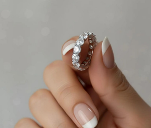 925 Sterling Silver Round Shape Moissanite <b>Ring</b> Gift For Anniversary & Engagement - Product Image 2