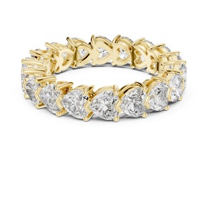 Bague d'éternité en diamant en forme de cœur, cercle complet, or blanc, diamants de laboratoire et naturels, alliance de mariage, bijoux de luxe tendance, cadeaux sur commande personnalisée - Product Image 2