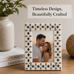 Decorative Wooden Photo <b>Frame</b> Geometric Pattern Family <b>Picture</b> <b>Frame</b> Elegant Tabletop <b>Frame</b> for Home office Living Room Decor - Product Image 3