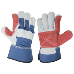 Gants de travail en cuir robustes pour grimpeurs canadiens, en cuir de vachette pleine fleur renforcé, certifiés CE, épaisseur 11 oz, avec manchette de sécurité - Product Image 3
