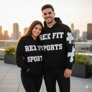 REX FIT SPORTS Men Vintage Washed Sun Faded Oversized Heavyweight Cotton Zip Hoodie with Rhinestone OEM - Product Image 5