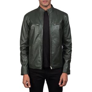 2025 hommes décontracté en cuir véritable veste automne hiver col montant fermeture éclair noir cheval peau vêtements extérieur Style de haute qualité - Product Image 3