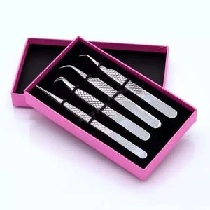 Juego de Pinzas Profesionales para Pestañas, 4 Piezas, Punta Suave de Precisión, Diseño Degradado, Empaque en Caja, Agarre Ergonómico Antideslizante - Product Image 3