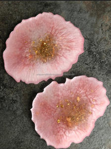 Dessous de verre en résine à motif floral de style moderne Artisanat intemporel Cadeaux de Noël en bois Modèle irrégulier Design Ovale Époxy - Product Image 4