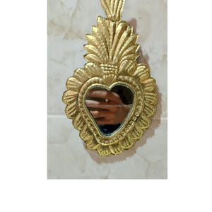 Metal Sacred Milagros Espejo Corazón Sagrado Corazón Marco Vintage Decoración para colgar en la pared - Product Image 6