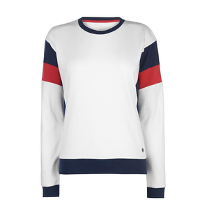 Pull à col rond en tricot à blocs de couleur blancs, manches longues, coupe classique, décontracté, pour l'automne, unisexe - Product Image 1