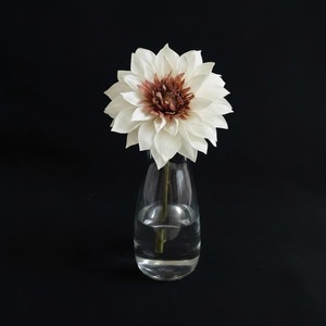 VADEE SOLA WOOD FLOWER Sustainable Craft Handmade Reed <b>Diffuser</b> White Dahlia Flower Sesbania Plant Reed Scented Oil Glass <b>Bottle</b> - Product Image 5