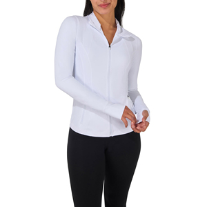 เสื้อแจ็คเก็ตโยคะแขนยาวทรงสลิมฟิตสำหรับผู้หญิง ขายส่งแบบ OEM เหมาะสำหรับออกกำลังกายและเล่นโยคะ มีซิป - Product Image 6