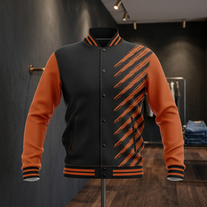 Veste bombardier universitaire Letterman de baseball unisexe vêtements de sport d'hiver pour hommes en cuir de laine véritable imperméable grande taille double couleur - Product Image 5