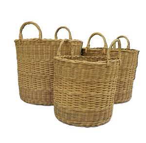 L'ensemble de paniers en osier a des poignées brunes naturelles. - Product Image 5