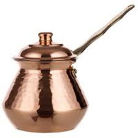 Cafetière arabe Dallah en cuivre artisanale traditionnelle, gravée de motifs floraux, avec poignée en bois, Ibrik turc moderne, Cezve personnalisable