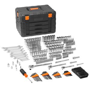 Set di Chiavi a Bussola da 1/4, 3/8, 1/2 Pollici, 450 Pezzi, Standard SAE e Metrico, Kit di Attrezzi per Meccanici - Product Image 4