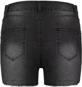 Shorts en jean élégants pour femmes, taille haute, super déchirés, délavés à la pierre, respirants, colorés, pour usage décontracté, vente en gros - Product Image 3