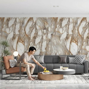 Alex Calacatta Blanc 1600x3200mm Dalle en pierre frittée polie 12mm Aspect marbre pour salle à manger extérieure Sous-sol Escalier de jardin - Product Image 1