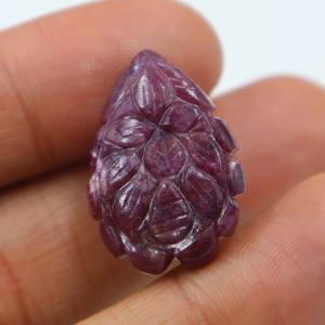 Pierre précieuse cabochon en rubis rouge naturel sculpté, pierre lisse sculptée à la main, fournisseur en gros de pierres pour bijoux - Product Image 2