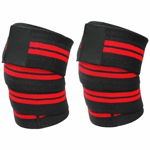 Heavy Elastic Breathable <b>Knee</b> Wraps Hook Loop Closure for Fitness Gym Workout Weightlifting Squat Training Compression Support - Product Image 5