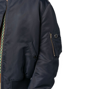 Blouson Bomber Bleu Homme 2026 Coupe Droite Col Montant Fermeture Éclair Coupe-Vent Polyester Décontracté Automne - Product Image 5