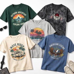 T-shirt personnalisé en gros pour hommes, imprimé avec logo, en tissu épais |   Fabricant OEM Direct - Product Image 5