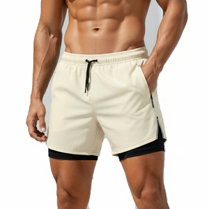 Shorts d'entraînement tactiques pour hommes en tissu extensible avec compression interne et poche zippée – Fournisseur en gros - Product Image 1