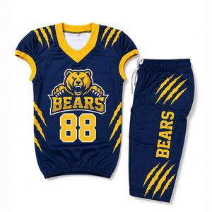 Conjunto de Uniforme de Fútbol Americano para Niños, Color Azul Marino, Cuello en V, Manga Corta, Poliéster y Elastano, Diseño Personalizado - Product Image 1