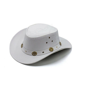 Sombreros de Vaquero de Cuero Genuino con Conchos de Latón, Ala Ancha, Ligeros, Diseño Único, para Exteriores, Rancho, Sombreros Occidentales Personalizados - Product Image 5