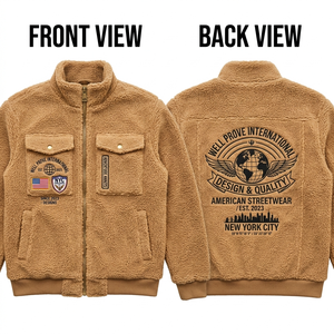 Chaqueta Premium de Forro Polar Transpirable de 350 GSM con Cuello Vuelto y Cierre de Cremallera para Otoño, Estilo Sherpa con Bolsillos Cargo - Product Image 6