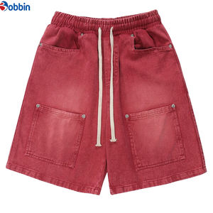 Shorts en jean pour homme, style streetwear hip-hop, été, personnalisés, 6 poches, délavés à l'acide, taille mi-haute, boutonnés, coupe ample et baggy - Product Image 5