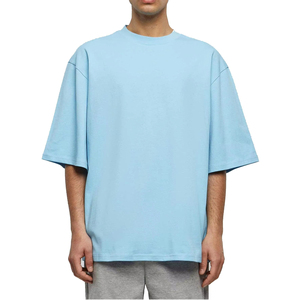 T-shirts Homme Oversize Vierge pour Fitness, Grammage Lourd, 100% Coton 300 g/m², Manches Courtes, Col Rond, Coupe Décontractée en Jersey - Product Image 1