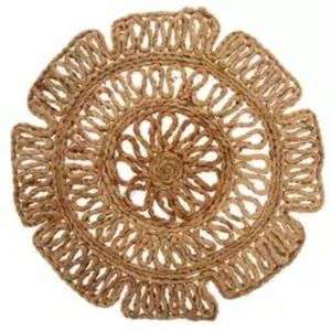 Set de table rond en jute fait main, tressé, écologique, en toile de jute naturelle, pour la décoration de table à manger et la vaisselle de cuisine - Product Image 1