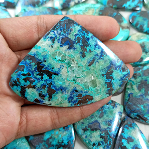 Cabochon en pierre de chrysocolle naturelle de haute qualité 2025 pour la fabrication de bijoux, colliers, bracelets, pendentifs Radha Arts Bleu - Product Image 3