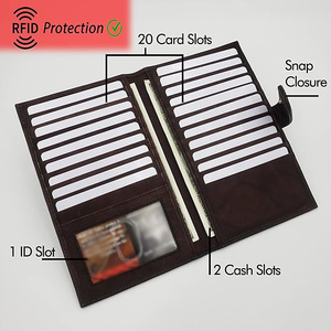 OEM Trending Lightweight Men's <b>Wallet</b> Snap Closure Button High Quality Durable Genuine Leather Custom Logo Long Wholesale Price - Product Image 2