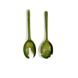 Servidores de Ensalada Largos y Modernos de 11 Pulgadas, Personalizados, de Resina Ecológica, Aptos para Lavavajillas, Utensilios de Cocina para el Hogar, Hechos en India - Product Image 1