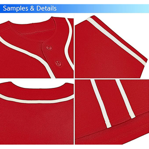 Maillot de baseball en maille nid d'abeille unisexe, texture hexagonale, personnalisable, respirant, à boutons sur le devant, manches courtes - Product Image 2