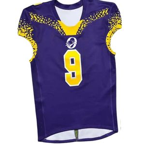 Uniforme de football américain violet et or, ensemble personnalisé de maillot et de pantalon de football, vêtements de sport légers pour équipe - Product Image 2