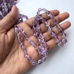 Perles de pierres précieuses en améthyste violette naturelle, lisses, ovales, pour la fabrication de bijoux, pierres en vrac de haute qualité - Product Image 4