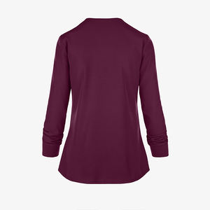 Blouse de travail longue à col rond et manches longues, de qualité supérieure, pour usage hospitalier, sur mesure, pour femmes, vente en gros - Product Image 4
