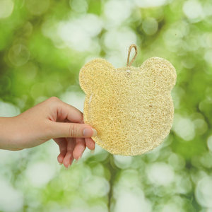 Natural Loofah Sponge Bear Shape Eco-Friendly Exfoliating <b>Bath</b> and Kitchen <b>Scrubber</b> - Product Image 6