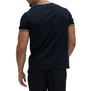 Wholesale Contrast Trim Round Neck Casual Sports Men's <b>shirts</b> Custom Logo Design 100% Cotton Slim Fit Lightweight T-<b>shirt</b> Bulk - Product Image 4