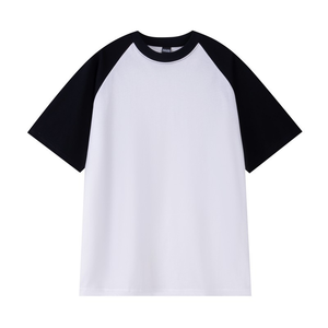เสื้อยืดแขนสั้นผู้ชายสีขาวดำ คอโอ ทรงปกติ ผ้าถัก สีพื้น แขนสั้น - Product Image 2