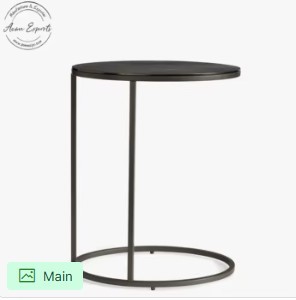 Luxury <b>Gold</b> Round Side Table Metal <b>Frame</b> Durable Build Modern Elegant Living Room Accent Compact Space Saving Design - Product Image 5