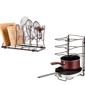 Soporte para Tapas de Ollas y Sartenes de Acero de la Más Alta Calidad, Organizador de Platos y Utensilios de Cocina para Ahorrar Espacio en la Encimera, al Mejor Precio - Product Image 5