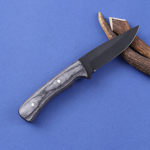 Cuchillo Táctico de Hoja Fija de Acero al Carbono con Recubrimiento en Polvo, Cuchillo de Caza y Camping con Funda, Personalizado OEM, Madera Pakka - Product Image 4