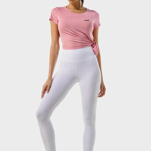 Vêtements d'été de haute qualité à prix abordable avec des coutures soignées, tissu flexible, t-shirt court décontracté pour femmes, couleur unie - Product Image 2