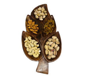 Wood Dry Fruit Tray Creative Multi-layer Fruit Tray Leaf Shape Decorative Platter for Coffee Table Wood Candies Decor Platter - Product Image 1
